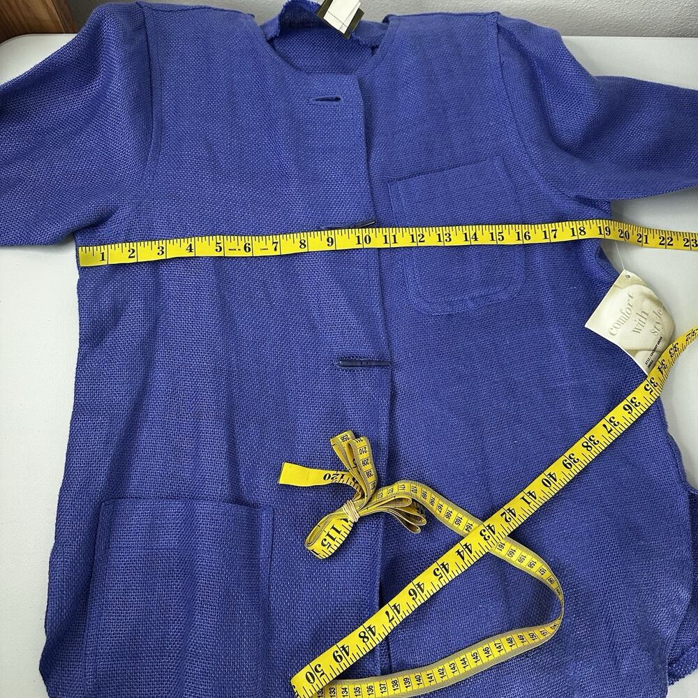 Maralyce Ferree Jacket Womens Small Purple Toggle Button Linen Boxy Lagenlook - Picture 7 of 10